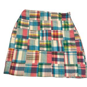 Talbots Pencil Skirt Multicolor Patchwork Madras Plaid Sz 2‎